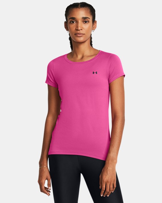 Tee-shirt à manches courtes HeatGear® Armour pour femme, Pink, pdpMainDesktop image number 0